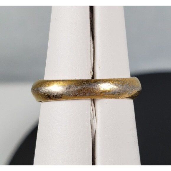 Designed 18k Gold Plated Stainless Steel Light Blue Topaz and CZ Ring Size 5 - Picture 9 of 16